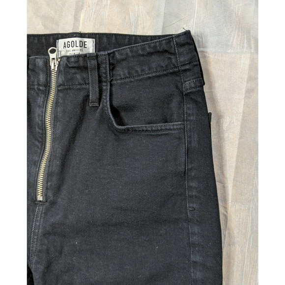 Agolde Nico Zip Front high-rise Black Jeans, 25R - Picture 8 of 12